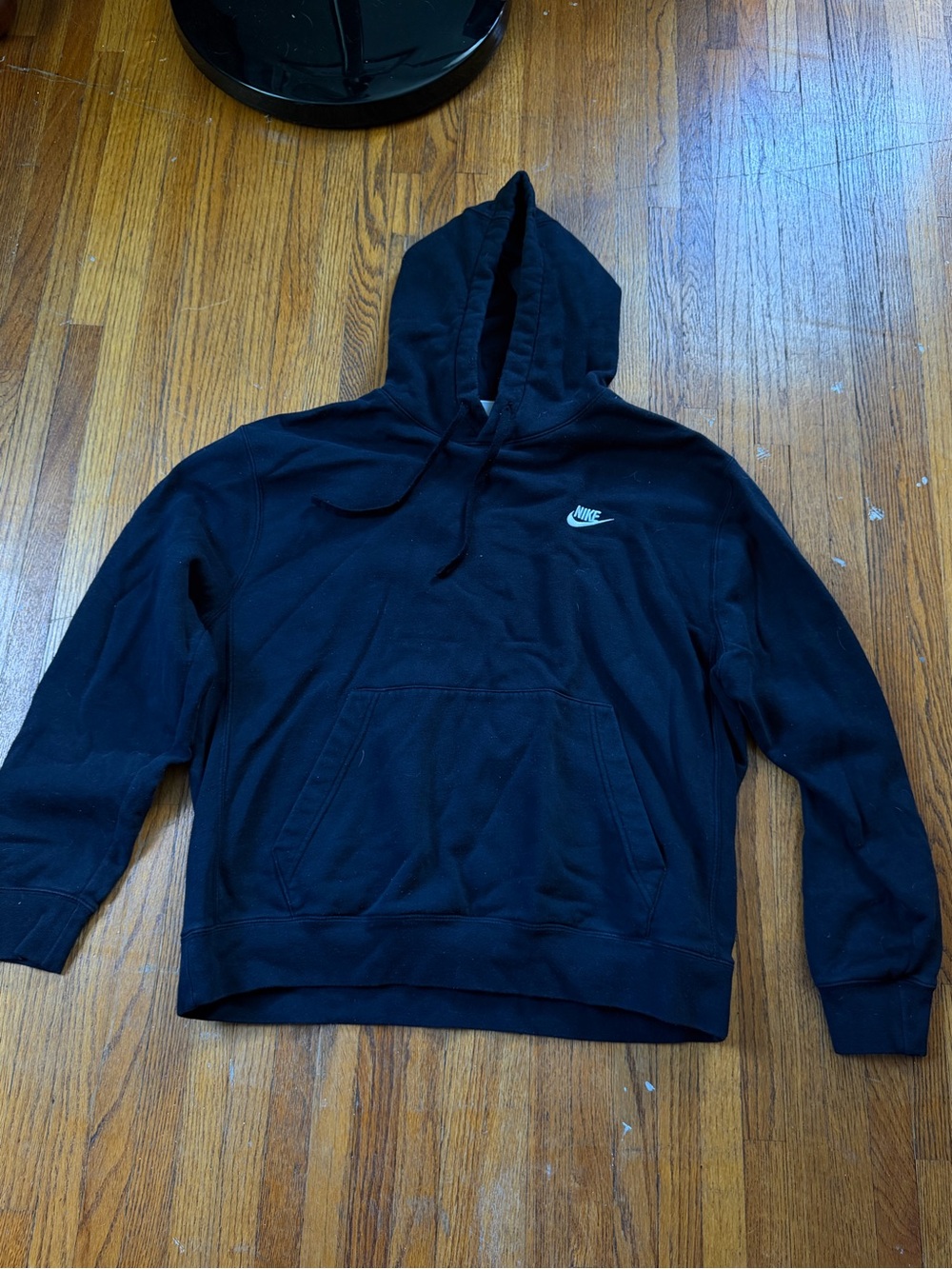 Nike Black Fleece Pullover Hoodie with Small Chest Logo